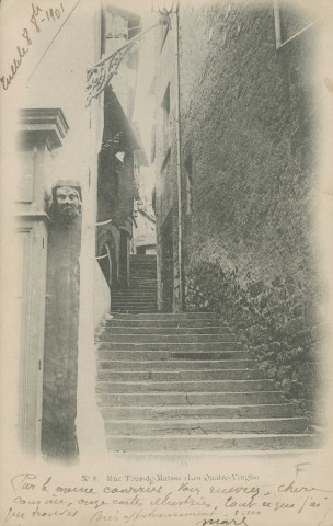 Tulle : "N°8. Rue Tour-de-Maïsse (Les quatre vingts)".