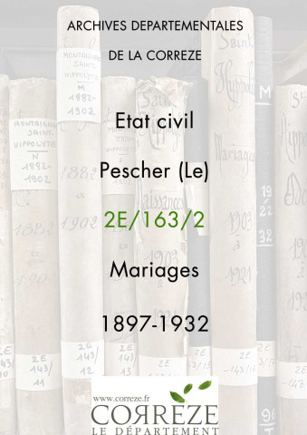 Mariages (1897-1932).