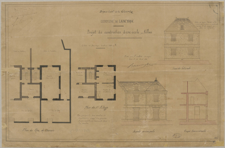 Construction de l'école de garçons et l'école de filles.