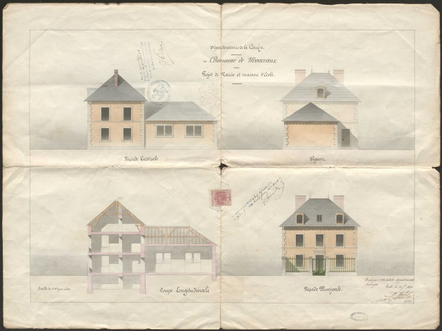 Ecole au bourg. Acquisition de l'école de Moustoulat.