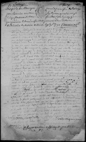 Mariages, décès (1793-1798)