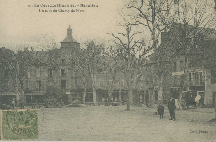 Beaulieu-sur-Dordogne : "41. La Corrèze illustrée. - Beaulieu - Un coin du Champ de Mars".