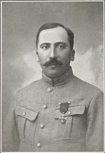 Portrait de Georges Mathieu extrait de « L'École des chartes et la Guerre (1914-1918). Livre d'or. Orné de 51 portraits », 1921. Arch. dép. Corrèze, 2/461.