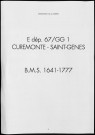 Baptêmes, mariages, sépultures (1641-1777)