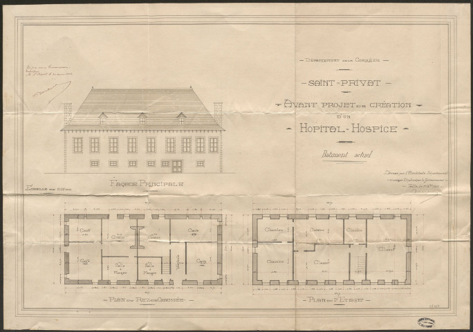 Hôpital. Caserne de gendarmerie. Salle des fêtes.