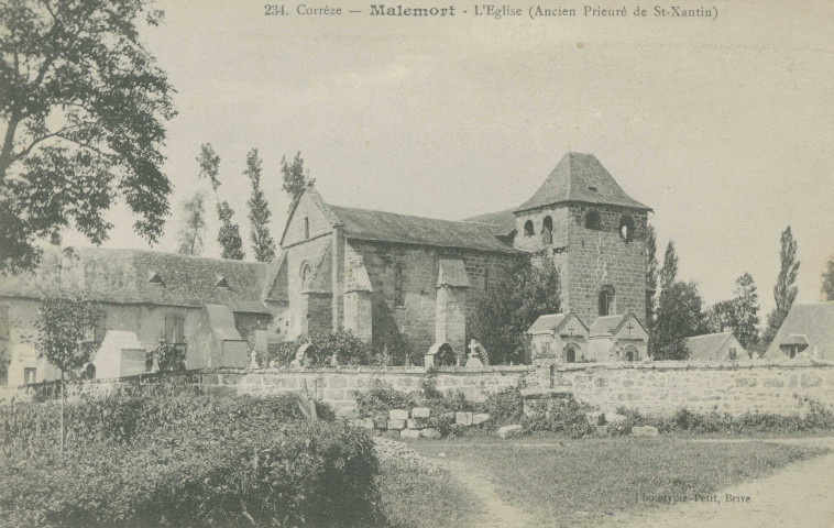 Malemort : "234. Corrèze - Malemort - L'église (ancien prieuré de St Xantin)".