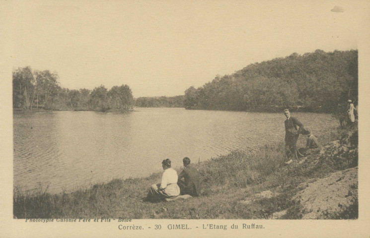 Gimel : "Corrèze. - 30 Gimel. - L'étang du Ruffau.".