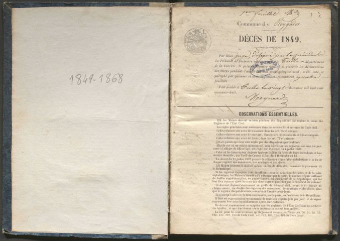 Décès (1849-1868)