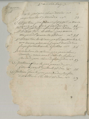 Répertoire chronologique : 25 pluviôse an IV-25 fructidor an X.