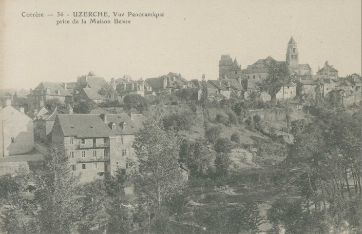 Uzerche : "Corrèze - 36 - Uzerche, vue panoramique prise de la Maison Beisse".
