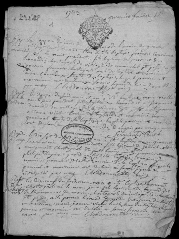 Baptêmes, mariages, sépultures (1763-1782)