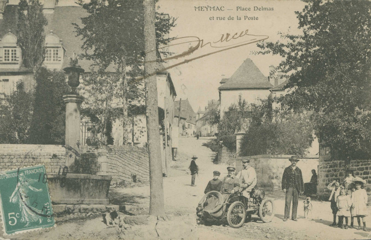Meymac : "Meymac - Place Delmas et rue de la poste".