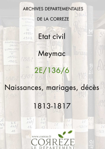 Naissances, mariages, décès (1813-1817)