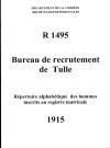 Classe 1915 : table alphabétique.