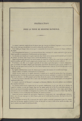 Classe 1884 : matricules 1001 à 1500.