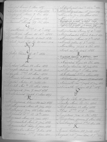 Tables décennales des décès (1893-1902)