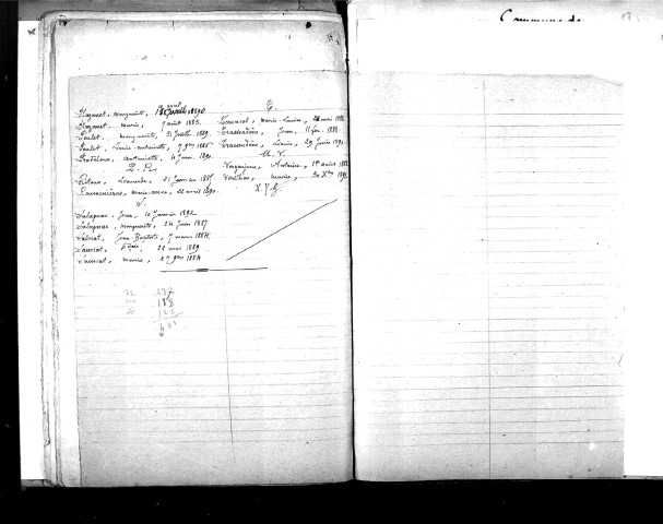 Tables décennales des décès (1883-1892)