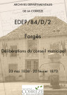 Délibérations du conseil municipal. 23 mai 1838-20 février 1870
