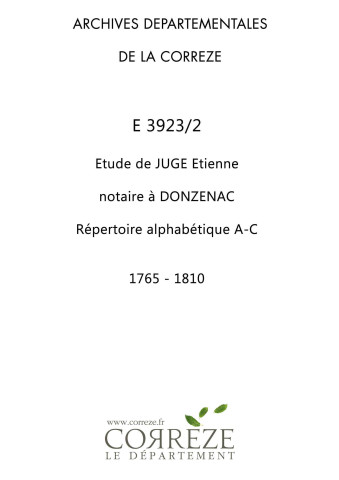 Répertoire alphabétique : A-C
