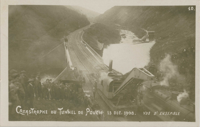 Allassac : "10. Catastrophe du tunnel de Pouch - 15 dec. 1908 - vue d'ensemble".