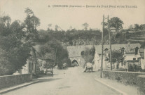 Uzerche : "4. Uzerche (Corrèze) - Entrée du pont neuf et les tunnels".