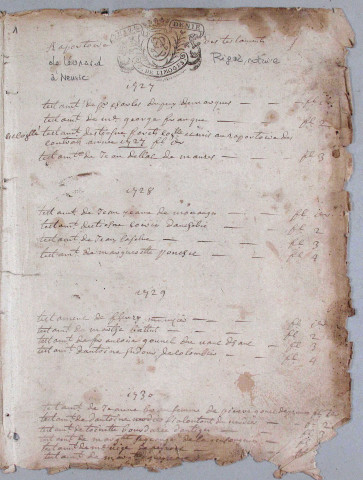 Répertoire chronologique : 1727-1765