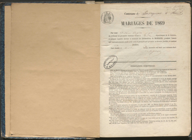 Mariages (1869-1881)