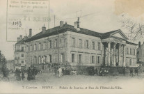 Brive-la-Gaillarde : "7. Corrèze. - Brive. - Palais de justice et rue de l'hôtel-de-ville".