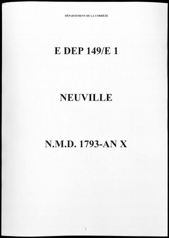 Naissances, mariages, décès et tables (1793-1802)