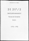 Baptêmes, mariages, sépultures (1773-1792)