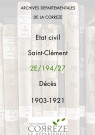 Décès (1903-1921).