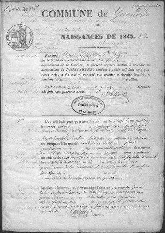 Naissances (1843-1882)