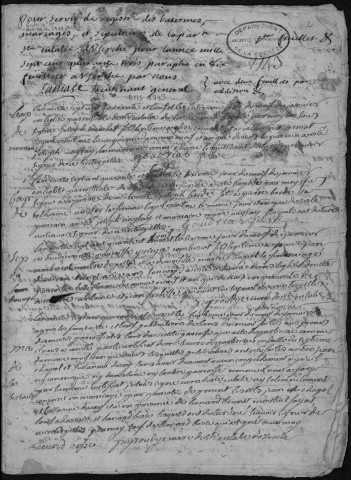 Baptêmes, mariages, sépultures (1743-1769)