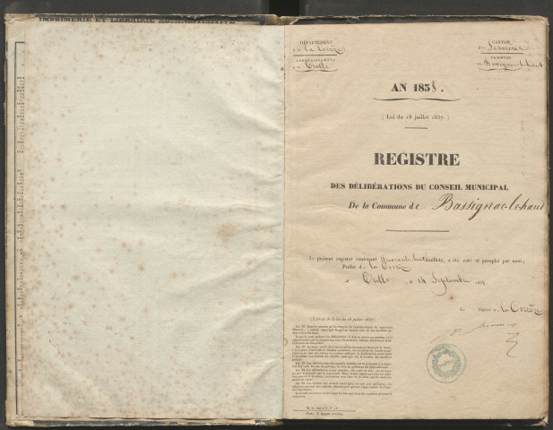 Délibérations du conseil municipal. 17 mai 1840-07 mars 1880