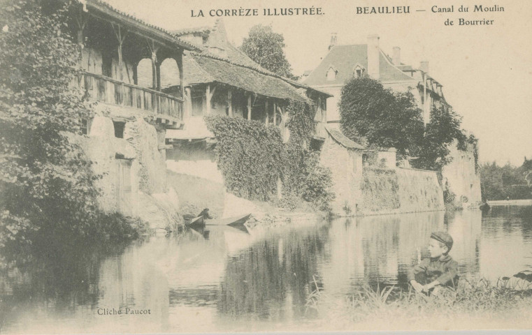 Beaulieu-sur-Dordogne : "La Corrèze illustrée. - Beaulieu - Canal du moulin de Bourrier".