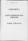 Naissances, mariages, décès (1793-1802)