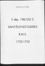 Baptêmes, mariages, sépultures (1723-1752)