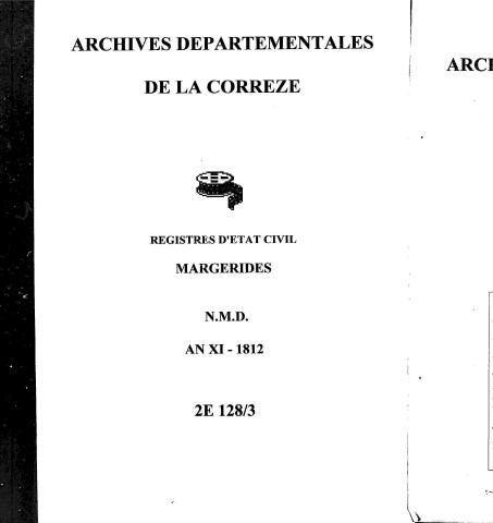 Naissances, mariages, décès (1803-1812)