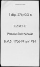 Baptêmes, mariages, sépultures (1766-1784)