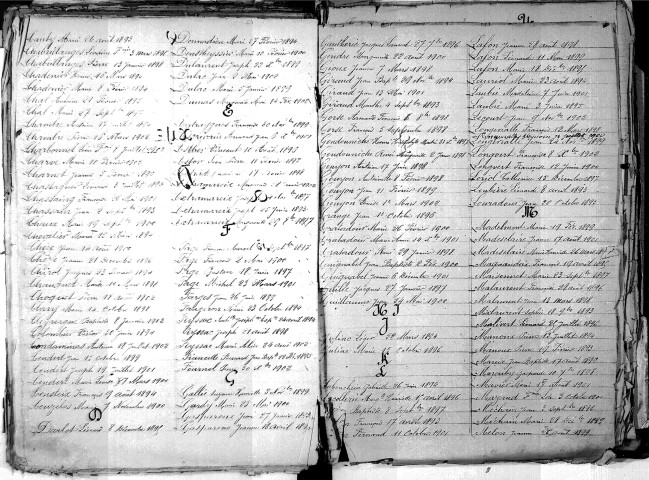Tables décennales des décès (1893-1902)