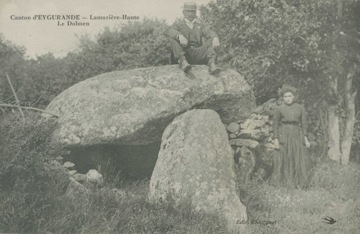 Lamazière-Haute : "Canton d'Eygurande - Lamazière-Haute - Le dolmen".