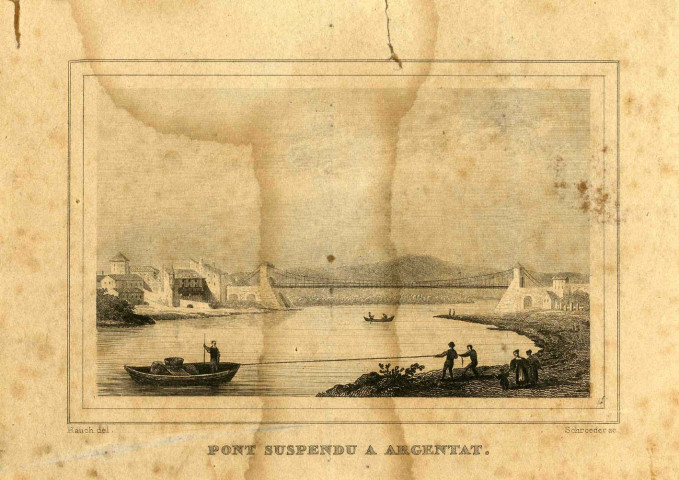 "Pont suspendu à Argentat".