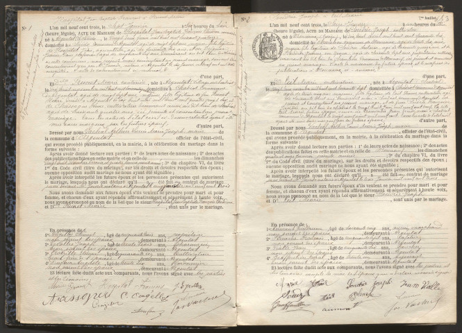 Mariages (1903-1921).