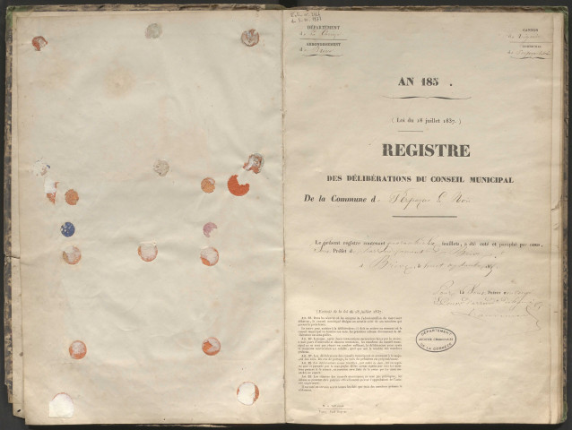 Délibérations du conseil municipal. 11 février 1856-19 novembre 1865