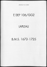 Baptêmes, mariages, sépultures (1672-1725)