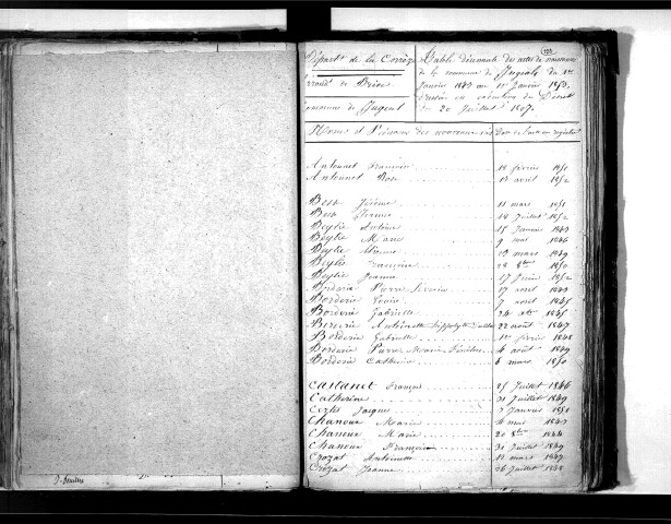 Tables décennales des décès (1843-1852)