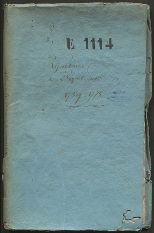 Répertoire chronologique (1759-1778)