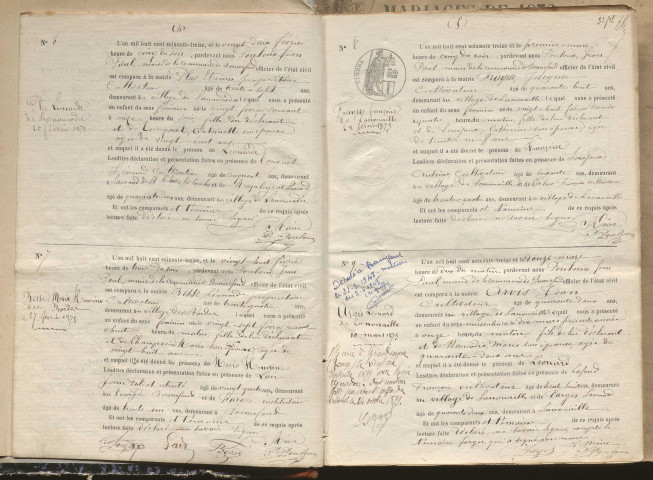 Naissances, mariages, décès (1873-1882)