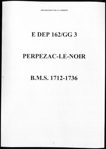 Baptêmes, mariages, sépultures (1712-1735)
