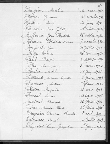 Tables décennales des décès (1943-1952)